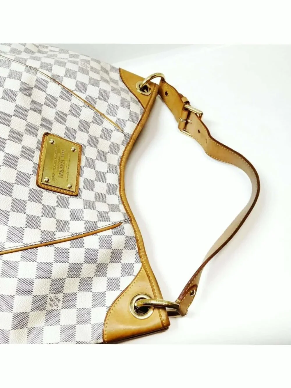 Authentic Louis Vuitton Galliera GM Damier Azur Hobo Shoulder Bag Large LV Tote - Picture 8 of 16